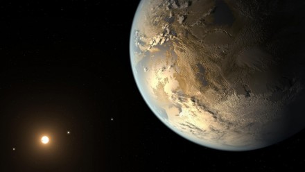 This artist&#039;s concept depicts Kepler-186f, the first validated Earth-size planet to orbit a distant star in the so-called habitable zone. Credit: NASA/Ames/SETI Institute/JPL-Caltech